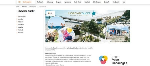 Müller Gewinnspiele 3 Familienurlaube Lübecker Bucht Verlosung