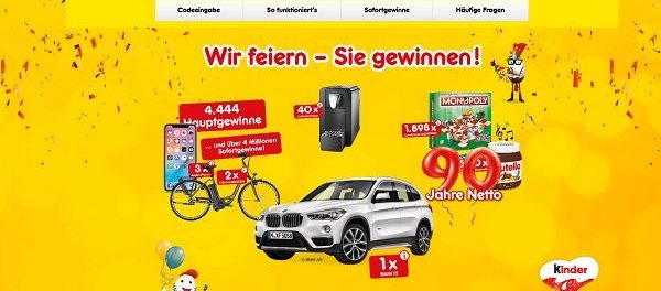 Netto Geburtstags Gewinnspiel BMW X1 und über 4.000 Preise gewinnen