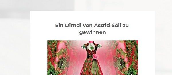 Neu Woche Gewinnspiel Astrid Söll Dirndl gewinnen