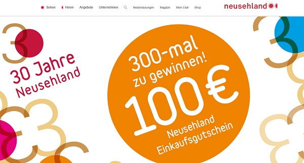 Neusehland Gewinnspiel 300 Gutscheine 100 Euro