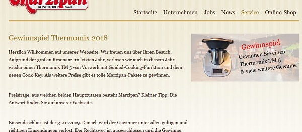 Odenwälder Marzipan Gewinnspiel Vorwerk Thermomix TM5