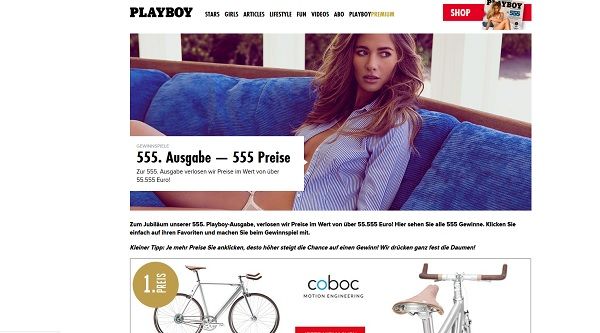Playboy Gewinnspiel 555 Preise 55.555 Euro