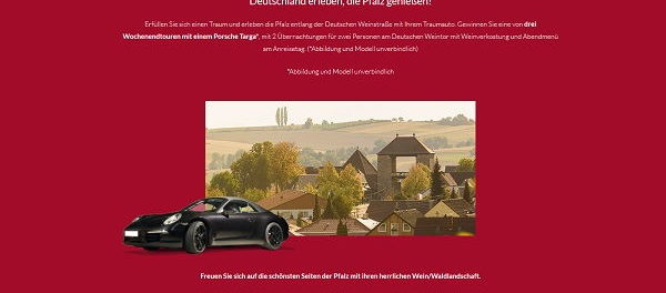 Porsche Targa Gewinnspiel weintor.de