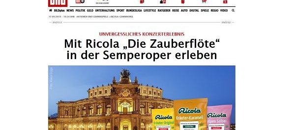 Ricola und Bild.de Gewinnspiel Semper Oper Dresden
