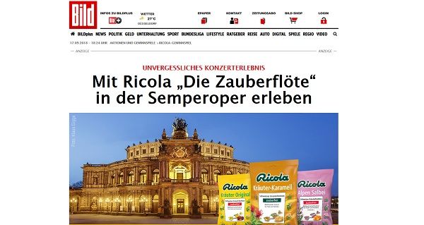 Ricola und Bild.de Gewinnspiel Semper Oper Dresden