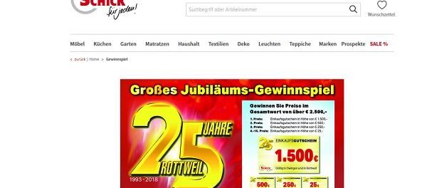 Wohn Schick Gewinnspiel Möbel Gutscheine