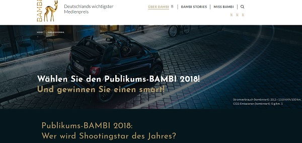 Auto Gewinnspiel Bambi Leserwahl Smart gewinnen