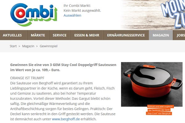 Combi Gewinnspiel 3 GEM Stay Cool Doppelgriff Sauteusen