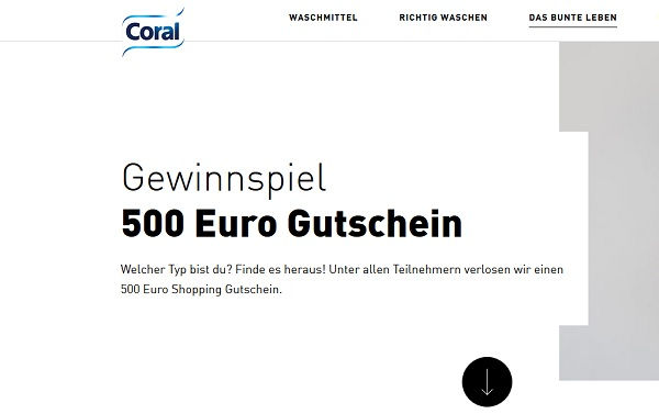 Coral Gewinnspiel 500 Euro Shoppinggutschein