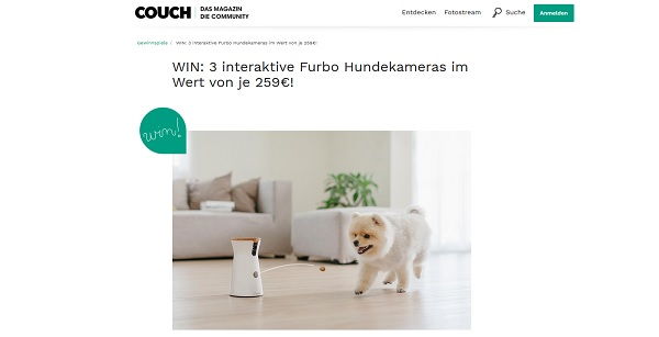 Couchstyle Gewinnspiele 3 Furbo interaktive Hundekameras