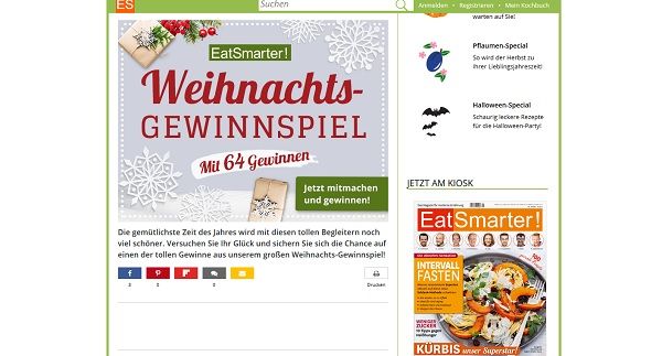 EatSmarter Weihnachts-Gewinnspiel 2018