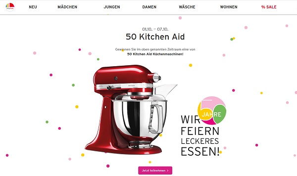 Ernstings Family Gewinnspiel 50 KitchenAid Küchenmaschinen