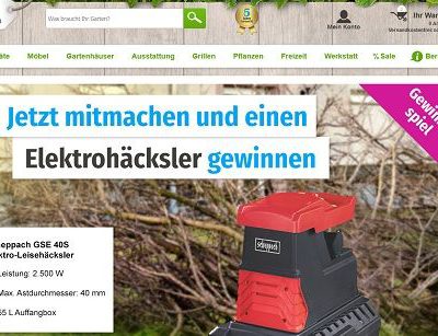 GartenXXL Gewinnspiel Scheppach Elektrohäcksler