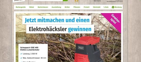 GartenXXL Gewinnspiel Scheppach Elektrohäcksler