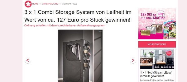 Idee für Mich Gewinnspiel 3 Leifheit Aufbewahrungssysteme