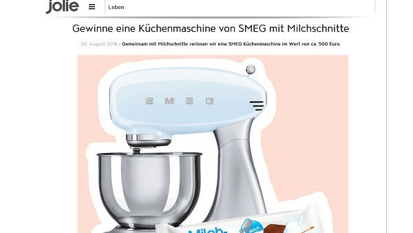 Jolie Gewinnspiel Milch Schnitte SMEG Küchenmaschine