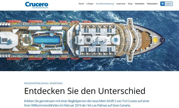 Kreuzfahrt Reise Gewinnspiel Crucero Magazin Mein Schiff 2