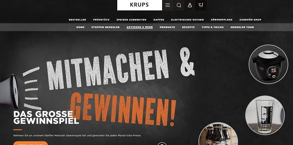Krups Gewinnspiel Cook4Me+ Connect und Steffen Henssler Produkte