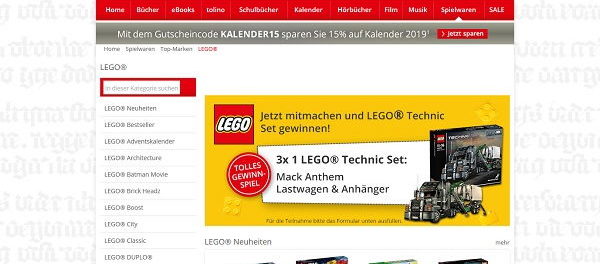 Lego Technik Gewinnspiel Hugendubel 2018