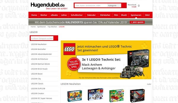 Lego Technic Gewinnspiel Hugendubel 2018