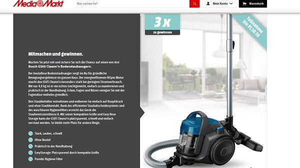 Media Markt Gewinnspiel 3 Bosch GS05 Cleann’n Bodenstaubsauger