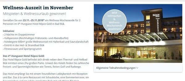 Mondial Reisen Gewinnspiel Wellness-Wochenende Bad Bük