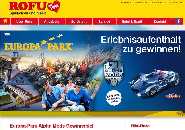 ROFU Gewinnspiele Europa Park Erlebnisaufenthalt