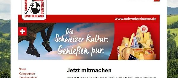 Schweizer Käse Gewinnspiel Wochenendreise und Käsepakete
