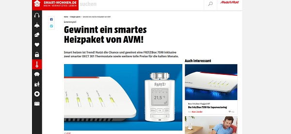 Smart Wohnen Gewinnspiel Fritz Box 7590 smarte Heizungsthermostate