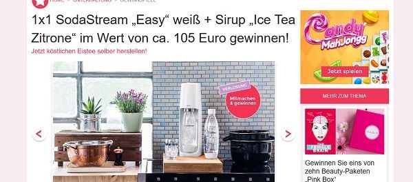 Soda Stream Gewinnspiel Idee für Mich Magazin