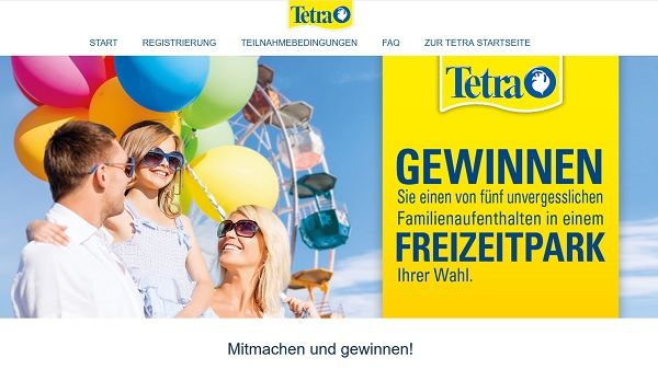 Tetra Gewinnspiel 5 Freizeitpark Aufenthalte nach Wunsch gewinnen