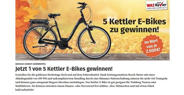 WAZ Revier E-Bike Gewinnspiel 5 Kettler Bikes