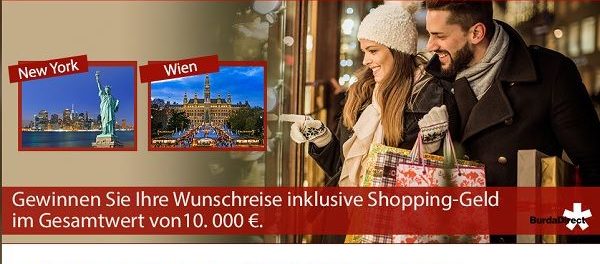 Wunschreise und Shoppinggeld Gewinnspiel Wert 10.000 Euro