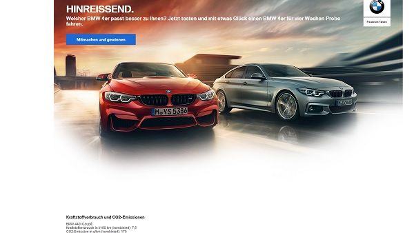 BMW Auto-Gewinnspiel 4er BMW fahren