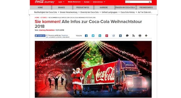 Coca Cola Weihnachtstruck Tour 2018 Termine