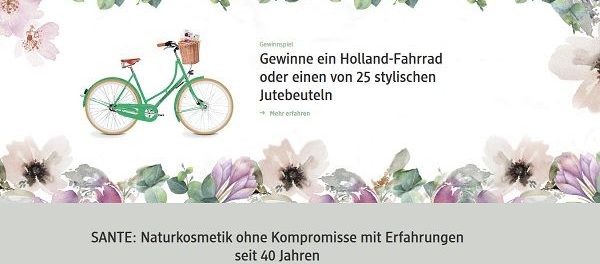 DM Sante Gewinnspiel Holland Fahrrad gewinnen