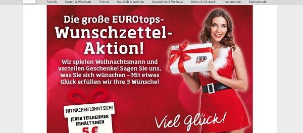 EUROtops Wunschzettel Weihnachts-Gewinnspiel 2018