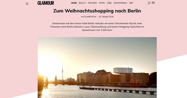 Glamour Gewinnspiel Weihnachtsshopping Reise Berlin