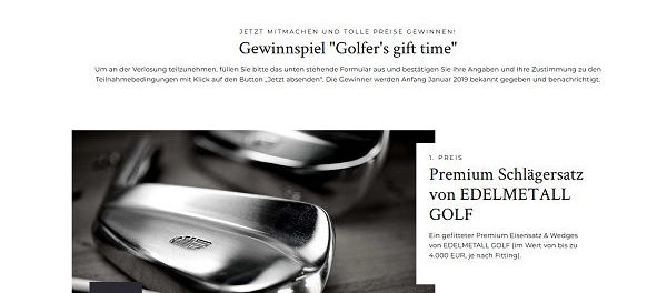 Golfino Gewinnspiel Premium Golfschläger Satz gewinnen