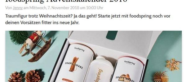 Grazia Magazin Gewinnspiel foodspring Adventskalender