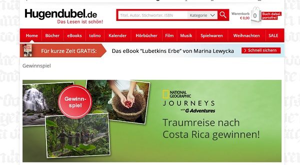 Hugendubel Gewinnspiel Costa Rica Traumreise gewinnen