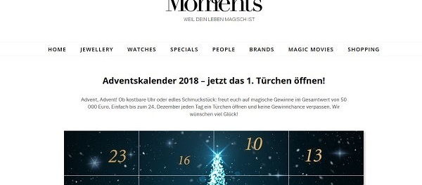 Magic Moments Adventskalender Gewinnspiel 2018