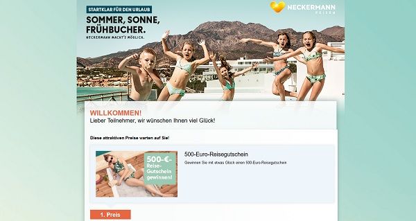 Neckermann Reisen Gewinnspiel 500 Euro Gutschein