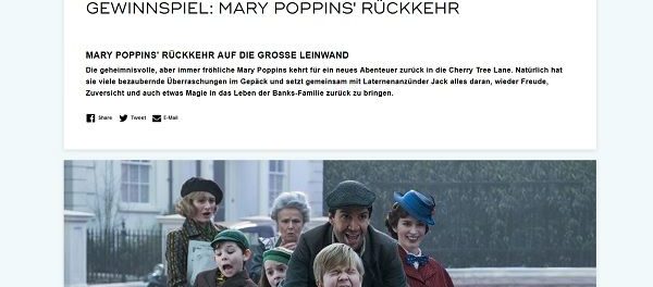 SAT1 Gewinnspiel London Reisen Mary Poppins Premiere