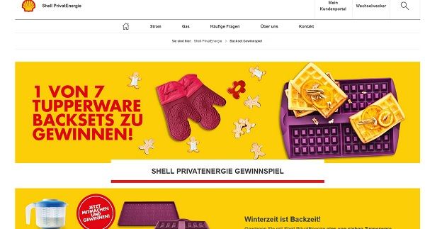 Shell Gewinnspiel Tupperware Backsets