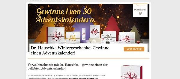 Utopia Gewinnspiel 30 Dr. Hauschka Adventskalender