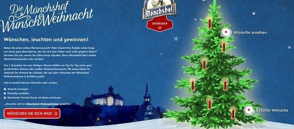 Weihnachtswunsch Gewinnspiel Mönchshof Brauerei