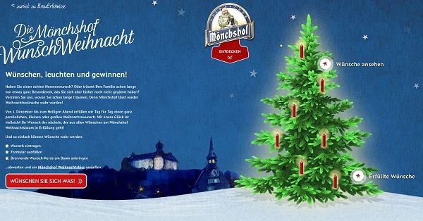 Weihnachtswunsch Gewinnspiel Mönchshof Brauerei
