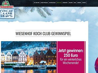 Wiesenhof Koch Club Gewinnspiel Wochenendreise