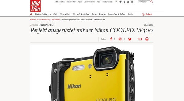 Bild der Frau Gewinnspiel Nikon COOLPIX Kamera